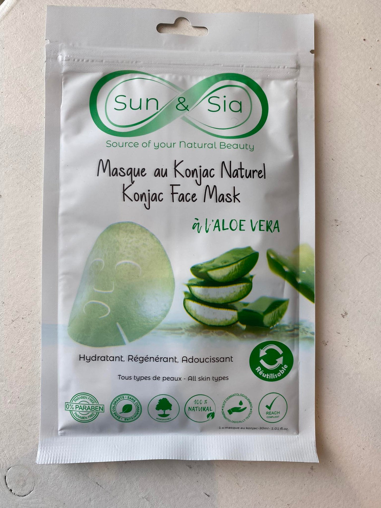 Masque Visage Konjac à l'Aloe Vera