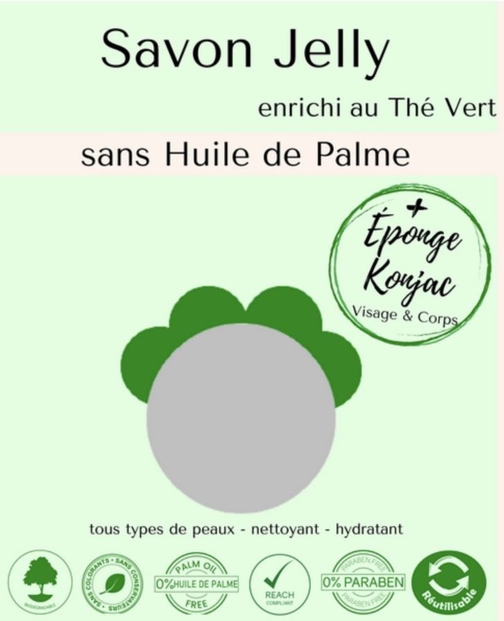 Savon Jelly Thé Vert + Eponge Konjac