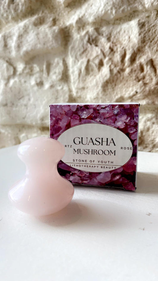 Champi GuaSha en Quartz rose