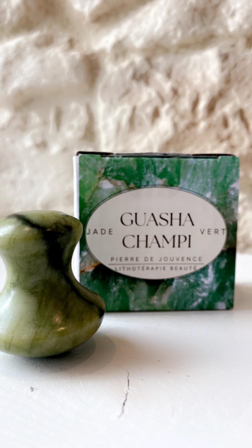 Champi GuaSha en Jade Vert