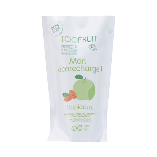 Eco recharge du Kapidoux pomme-amande douce
Shampoing 400ml