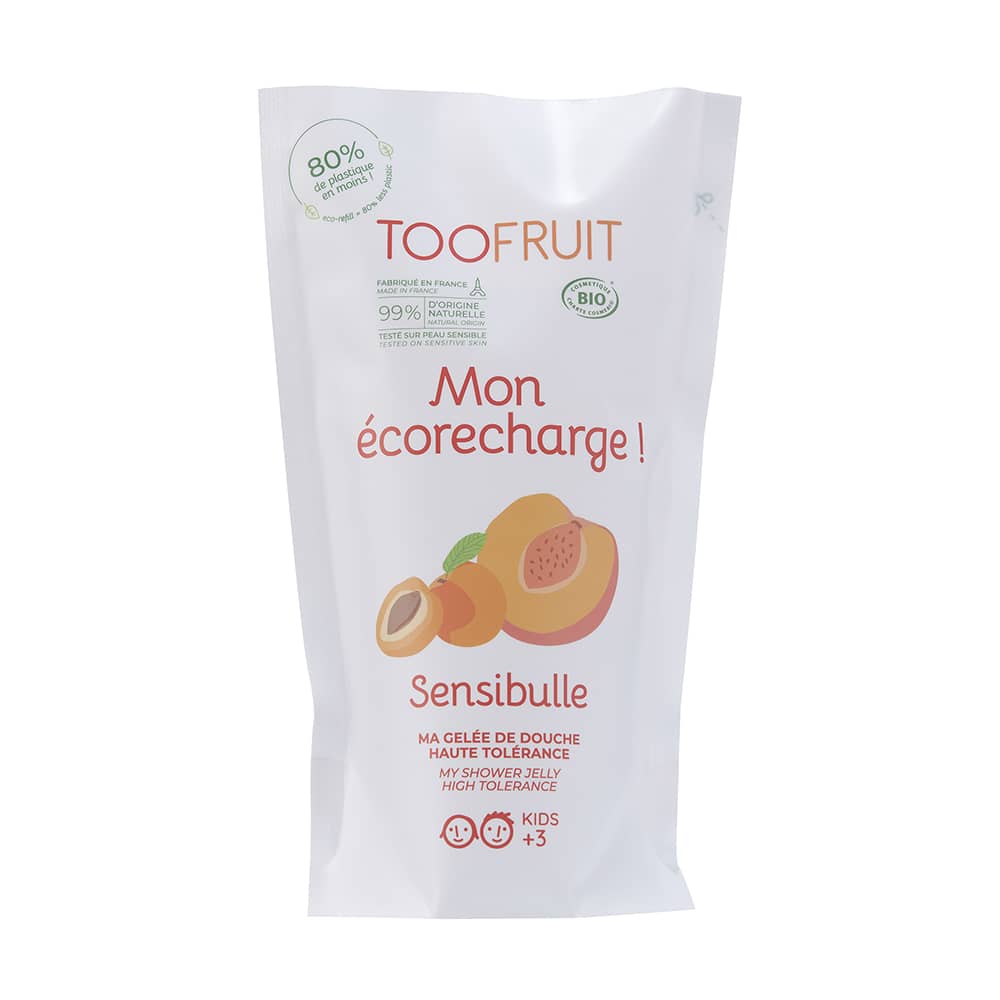 Sensibulle Abricot-pêche – Écorecharge Gelée de douche 400ml